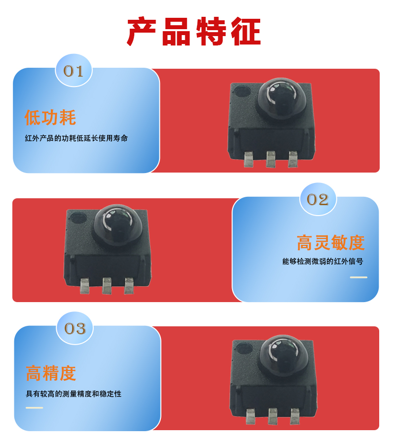 “貼片側貼紅外接收頭特征，低功耗接收頭”/