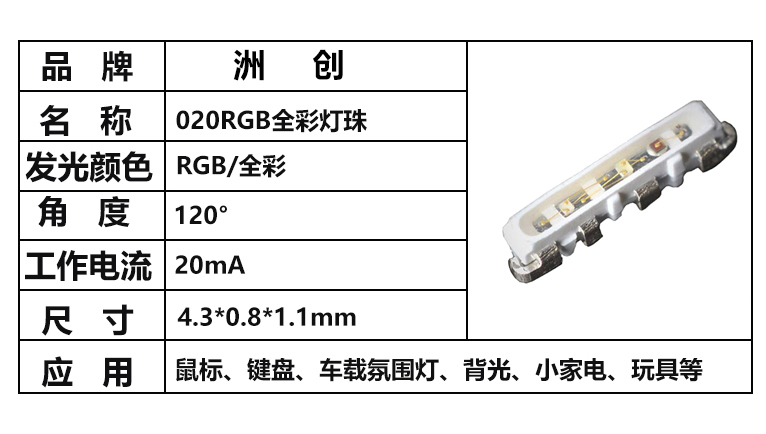 “020全彩燈珠，020RGB全彩燈珠，020燈珠”/