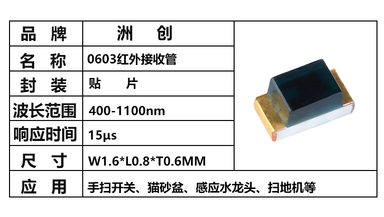 “0603紅外接收管，0603接收管”/